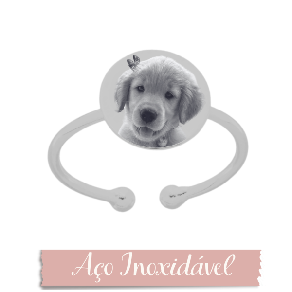 Anel Personalizado - Regulável redondo - Aço Inoxidável