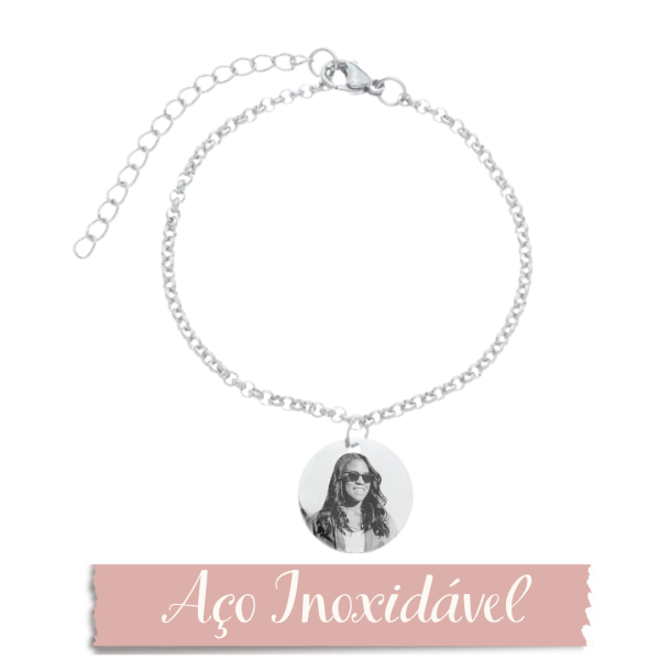 Pulseira Medalha Personalizada - Aço Inox
