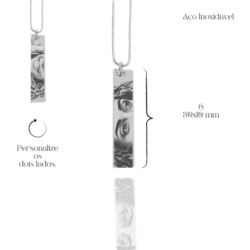 Colar Olhares- Aço Inox