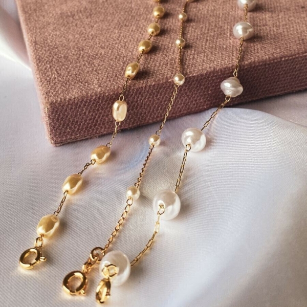 Pulseira Pérolas Barrocas- Banhada - Image 3