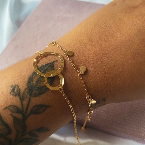 Pulseira Com 2 Redondos Martelado - Image 2