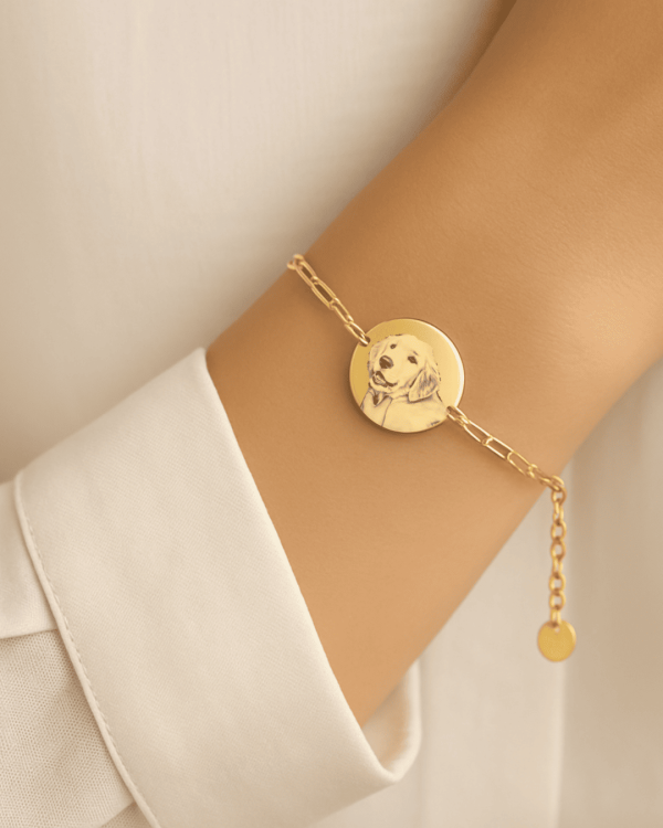 Pulseira Medalha M Personalizada- Banhada