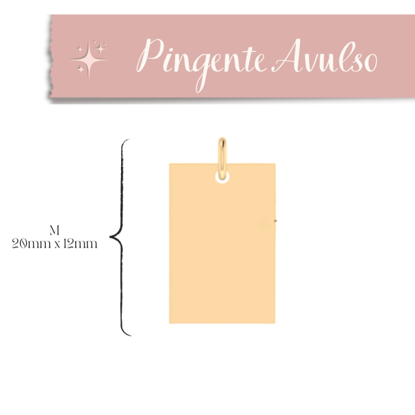 Pingente Retangular -Banhado