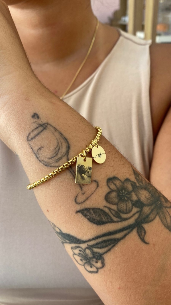 Pulseira 2 Medalhas Personalizada- Banhada