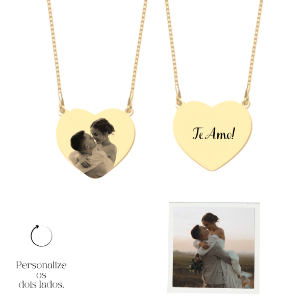 Escapulário Coração Personalizado- Banhado a Ouro